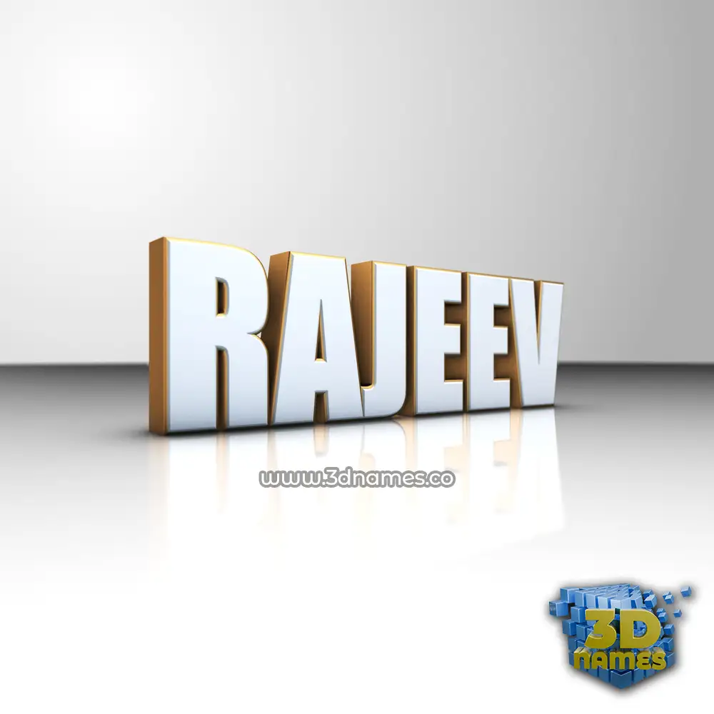 rajeev in White'n'Gold style - 3D name wallpaper