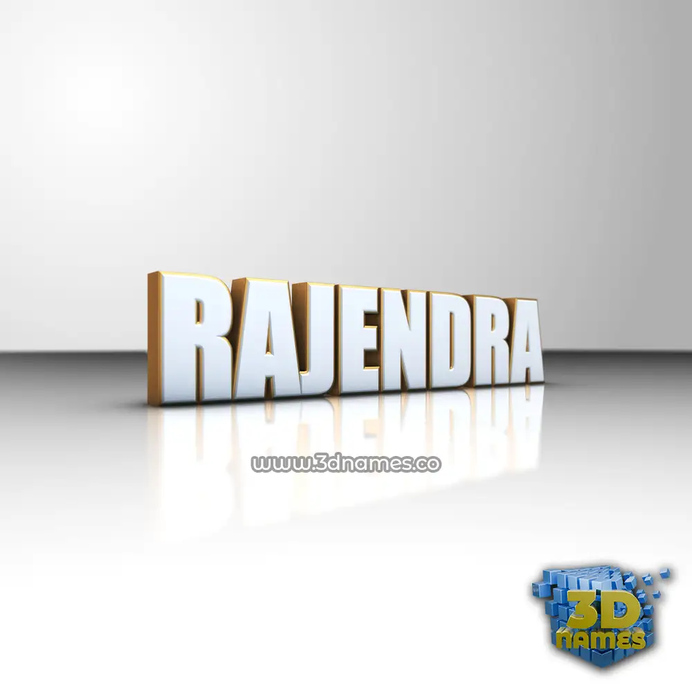 rajendra in White'n'Gold style - 3D name wallpaper