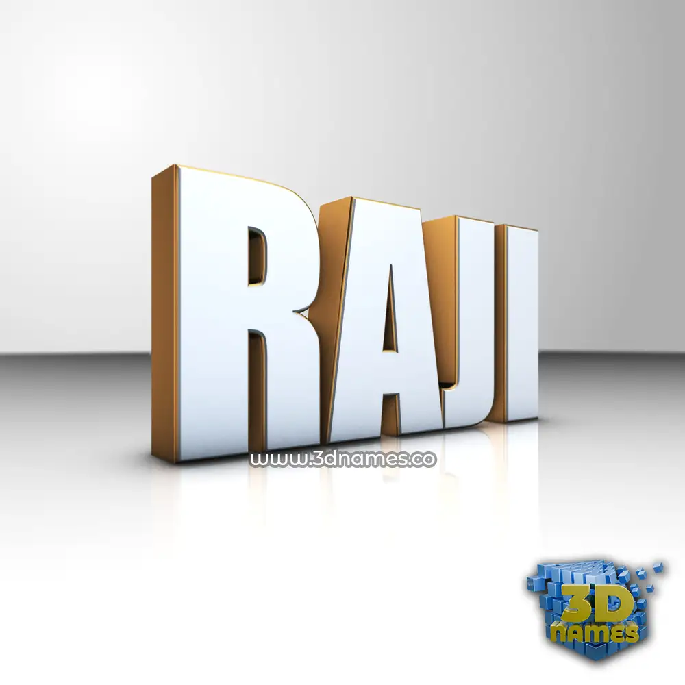raji in White'n'Gold style - 3D name wallpaper