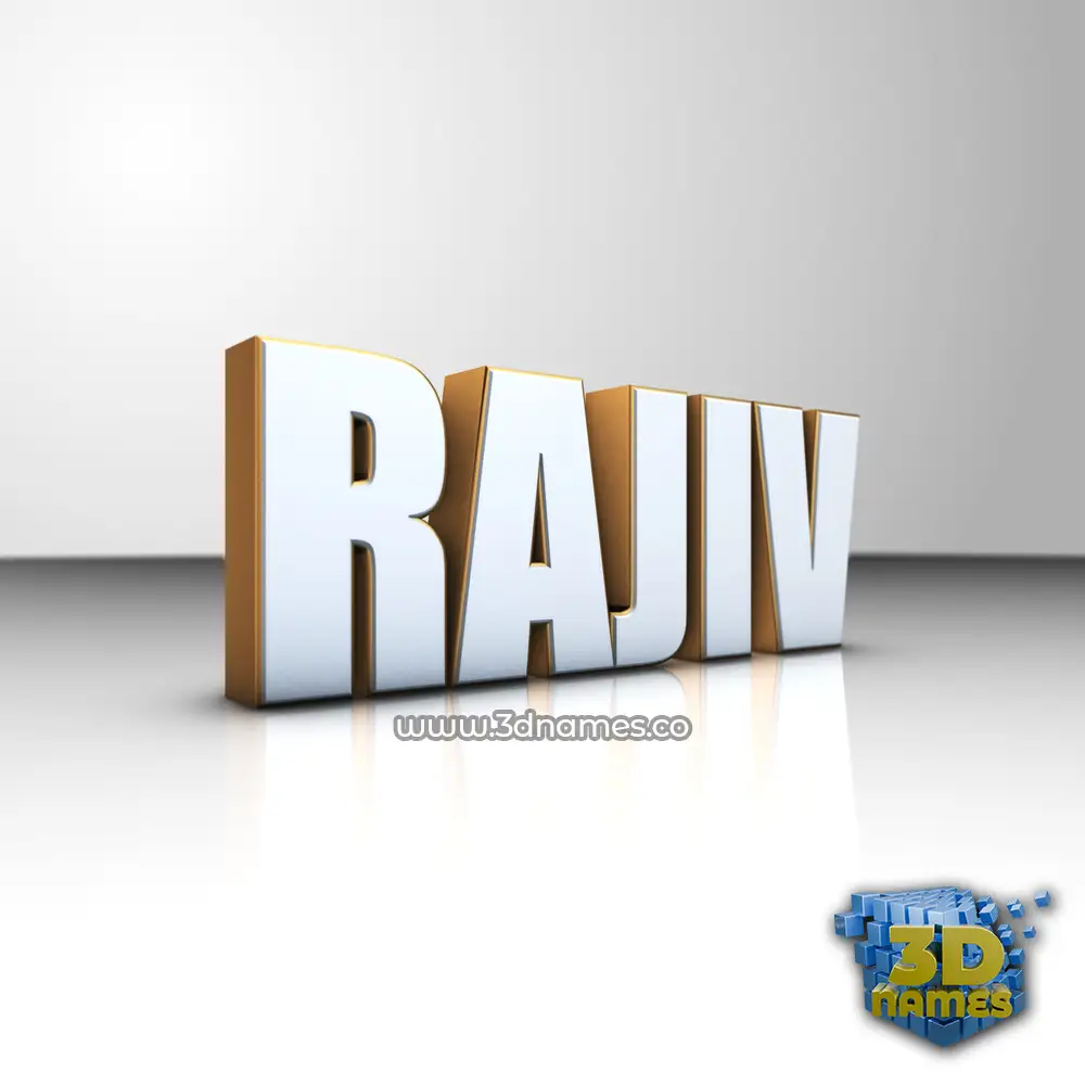 rajiv in White'n'Gold style - 3D name wallpaper