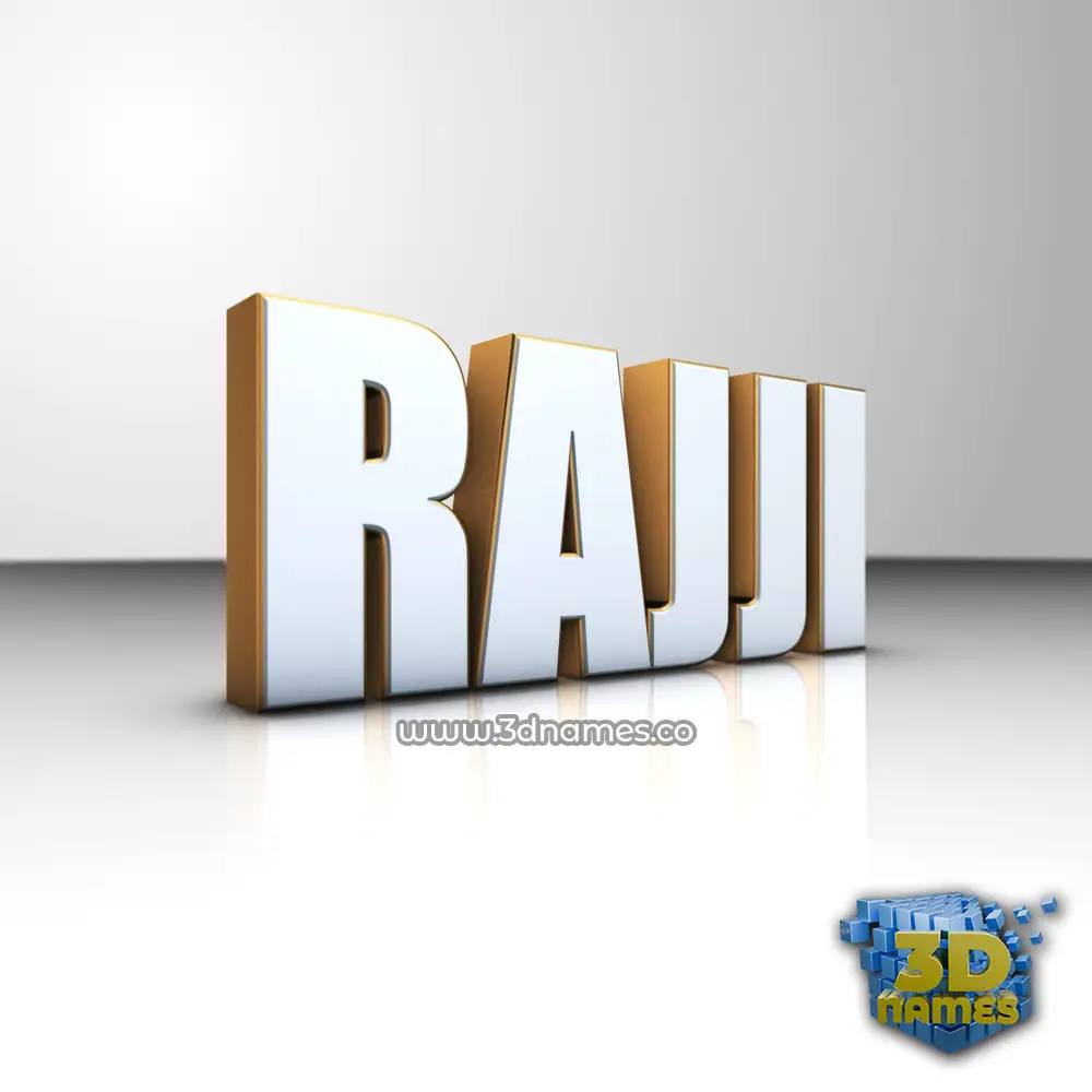 rajji in White'n'Gold style - 3D name wallpaper