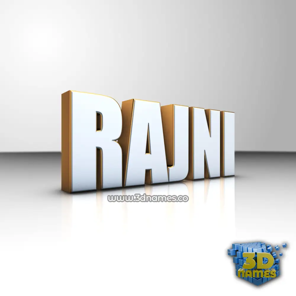 rajni in White'n'Gold style - 3D name wallpaper