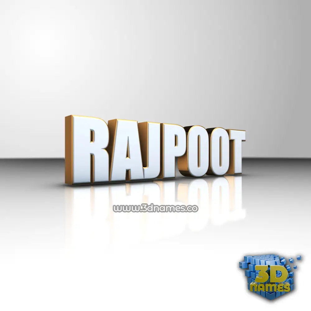 rajpoot in White'n'Gold style - 3D name wallpaper