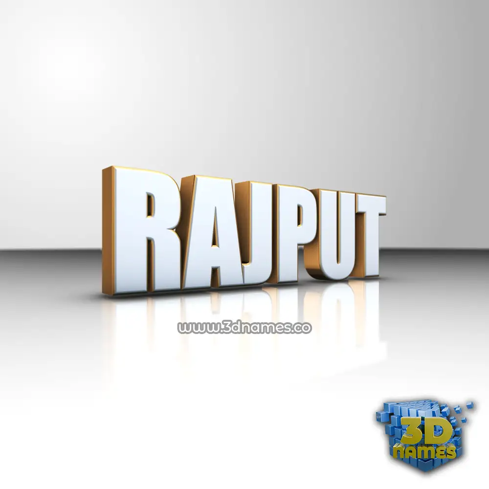 rajput in White'n'Gold style - 3D name wallpaper