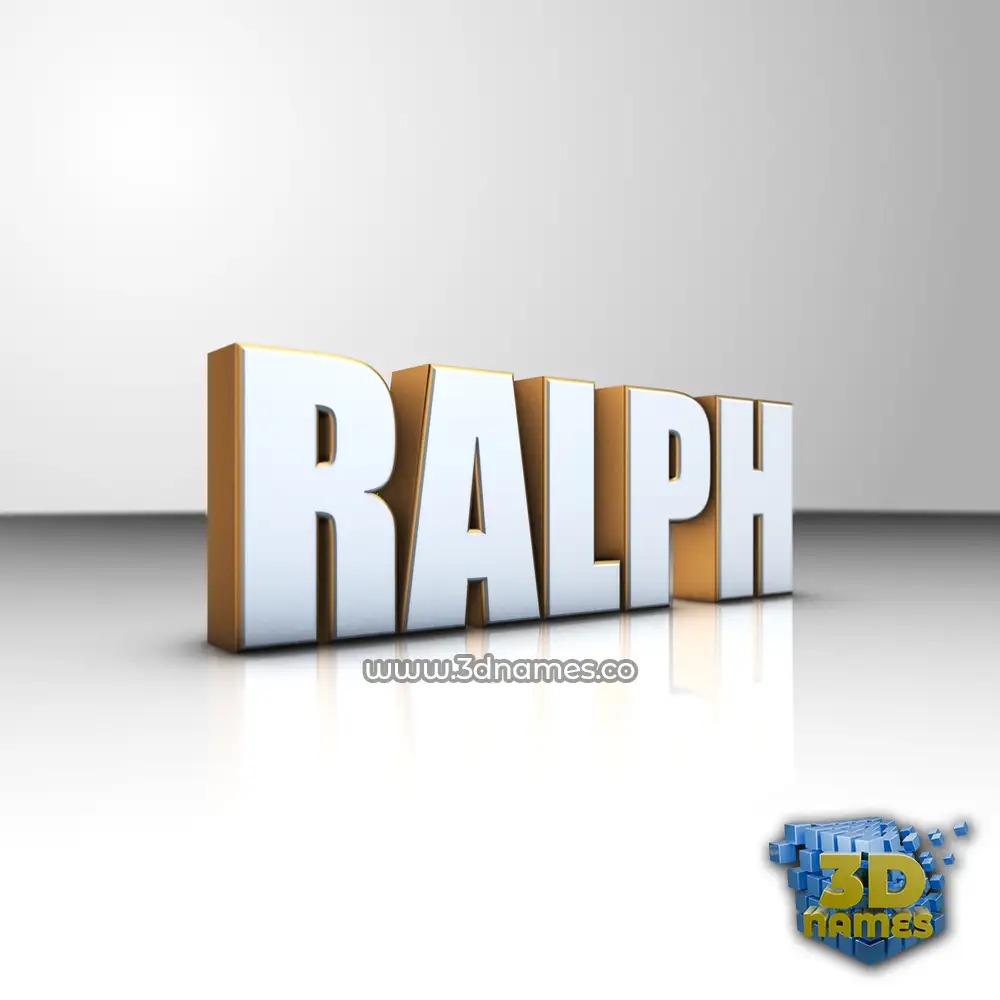ralph in White'n'Gold style - 3D name wallpaper