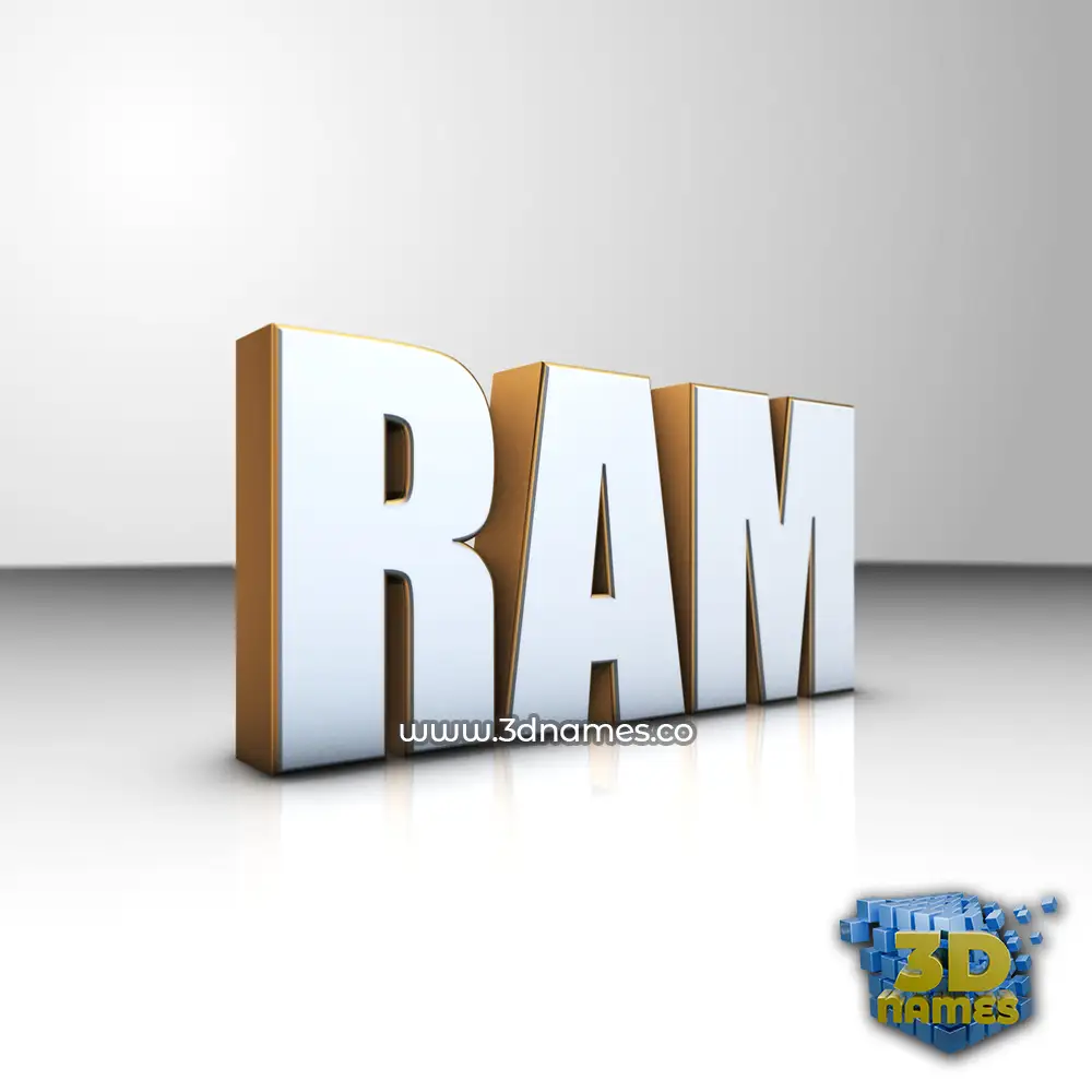 ram in White'n'Gold style - 3D name wallpaper