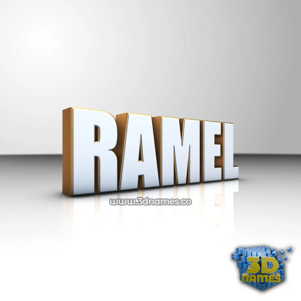 ramel in White'n'Gold style - 3D name wallpaper