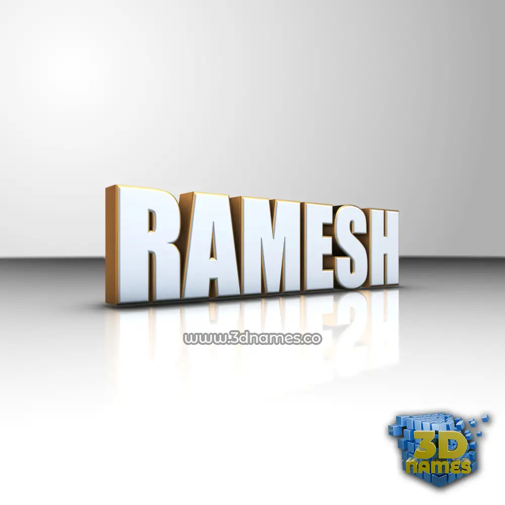 ramesh in White'n'Gold style - 3D name wallpaper