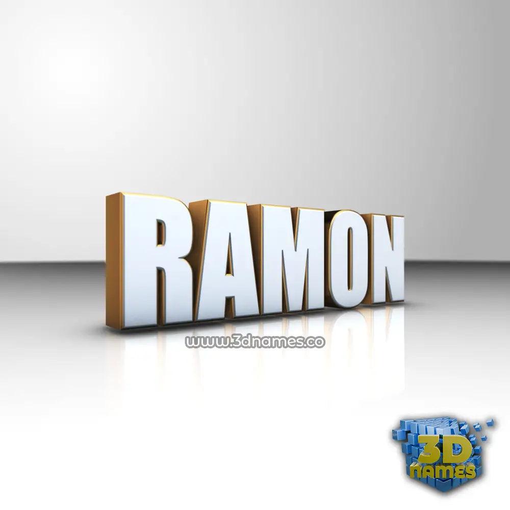 ramon in White'n'Gold style - 3D name wallpaper