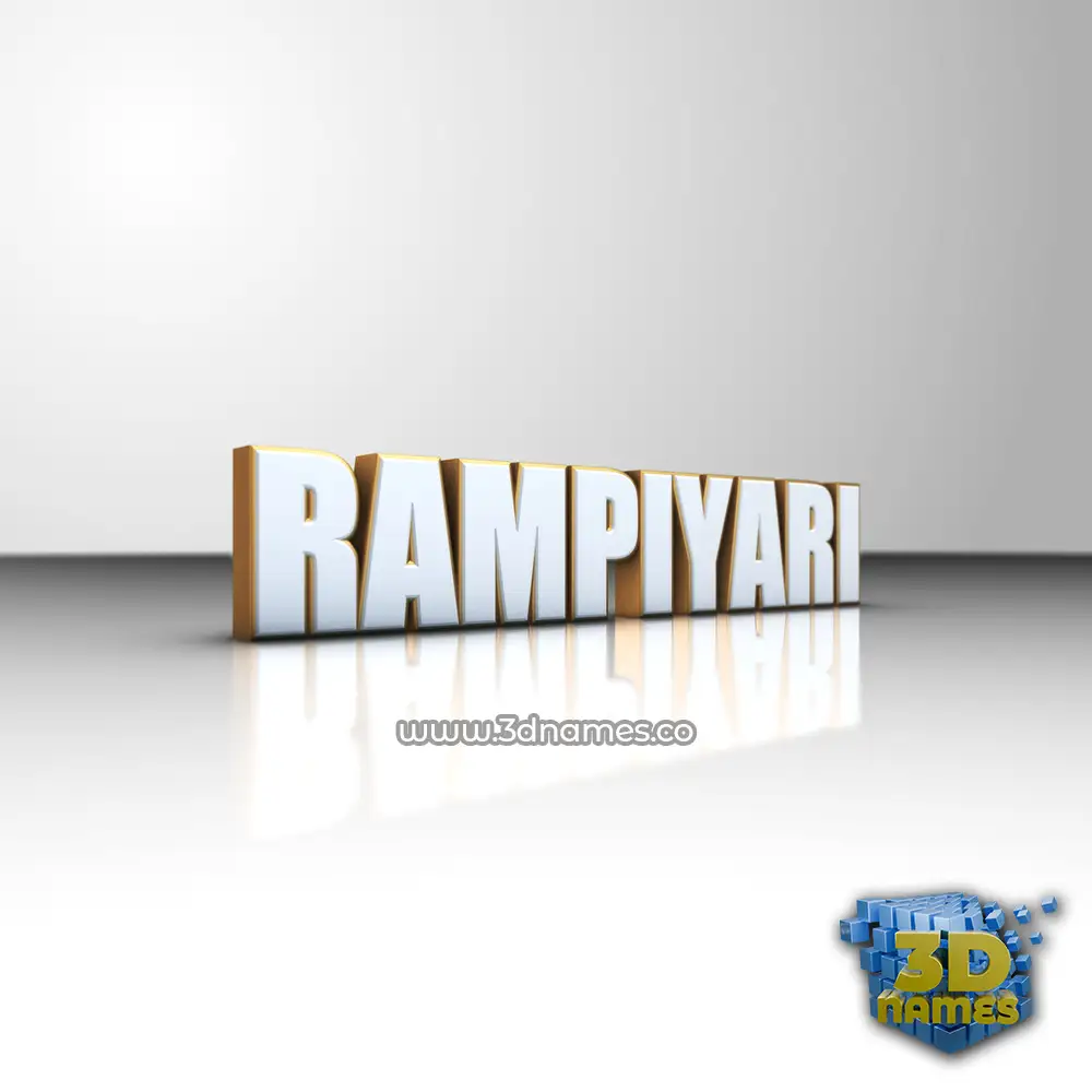 rampiyari in White'n'Gold style - 3D name wallpaper