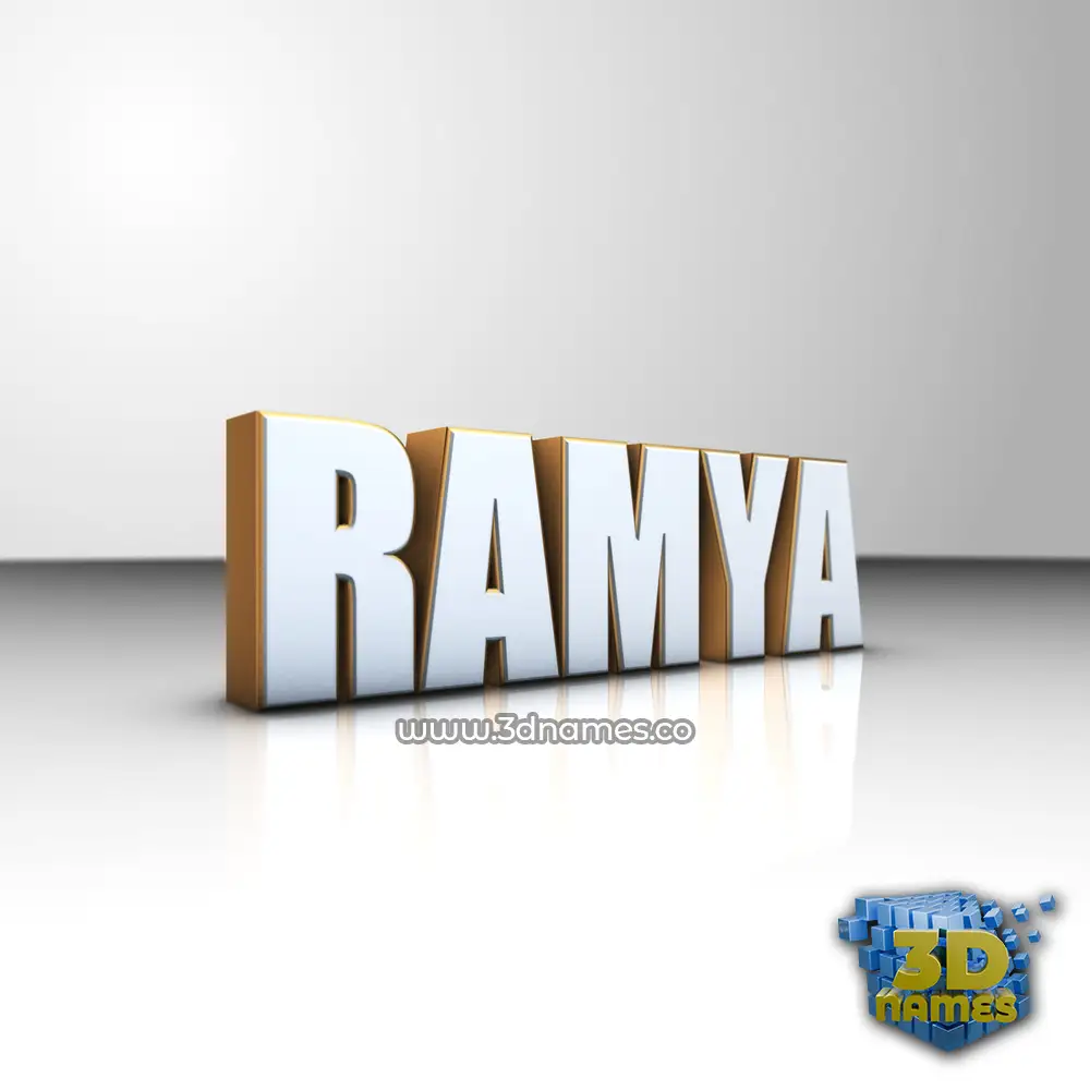 ramya in White'n'Gold style - 3D name wallpaper