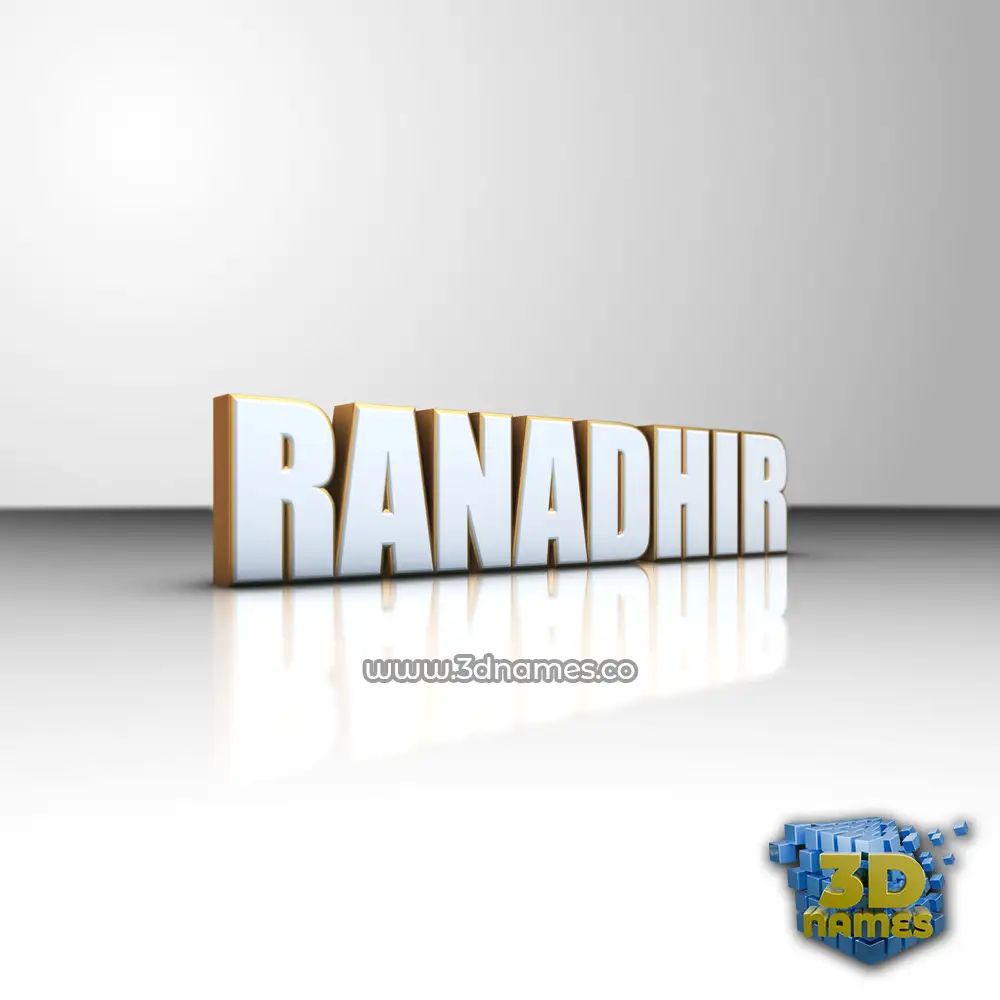 ranadhir in White'n'Gold style - 3D name wallpaper