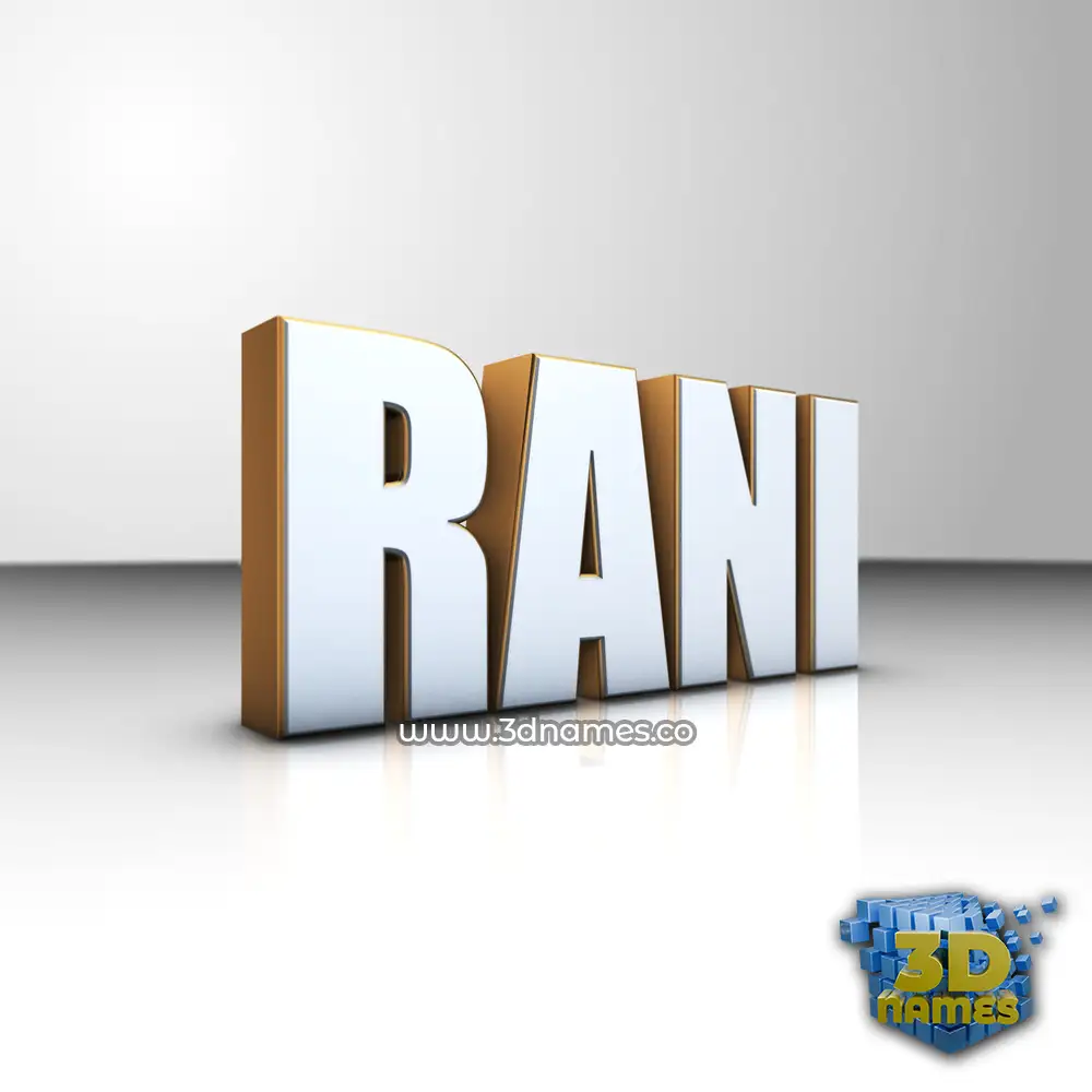 rani in White'n'Gold style - 3D name wallpaper