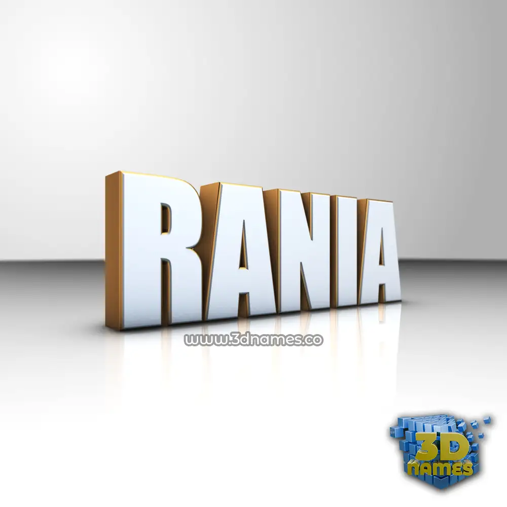 rania in White'n'Gold style - 3D name wallpaper