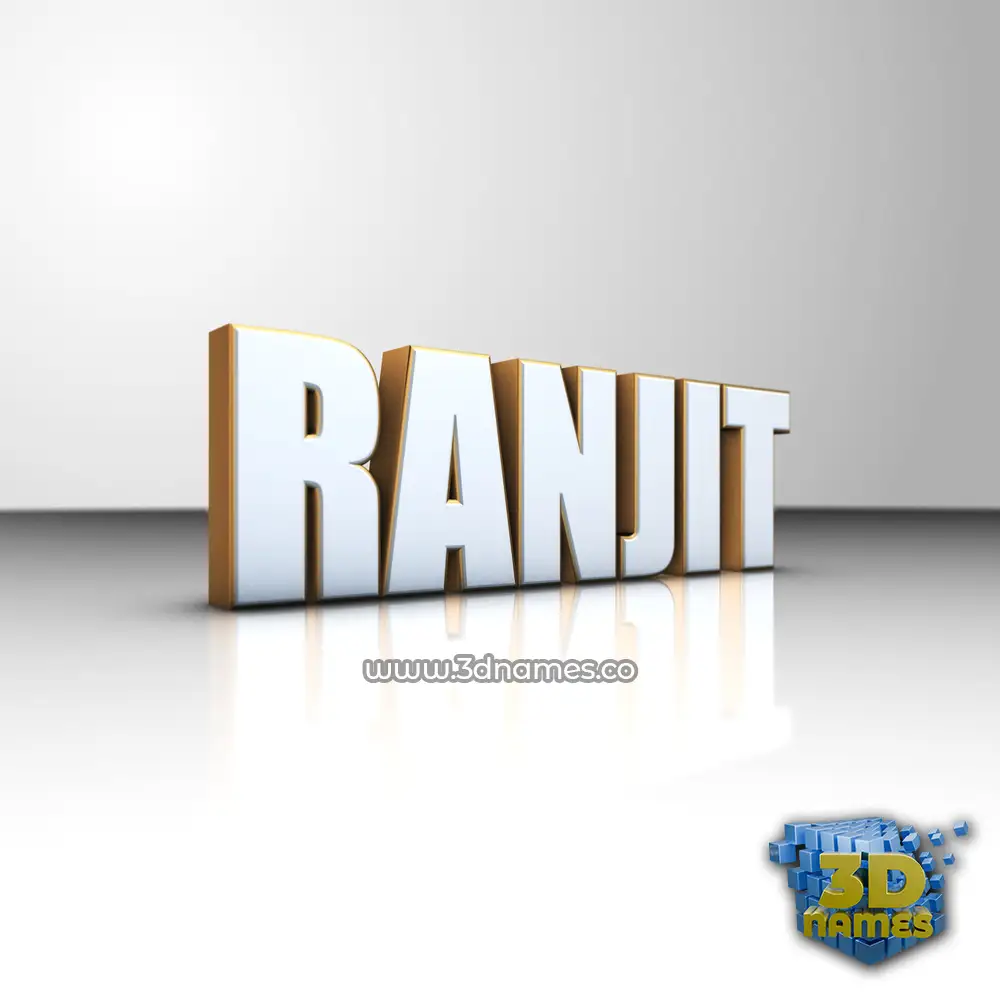 ranjit in White'n'Gold style - 3D name wallpaper