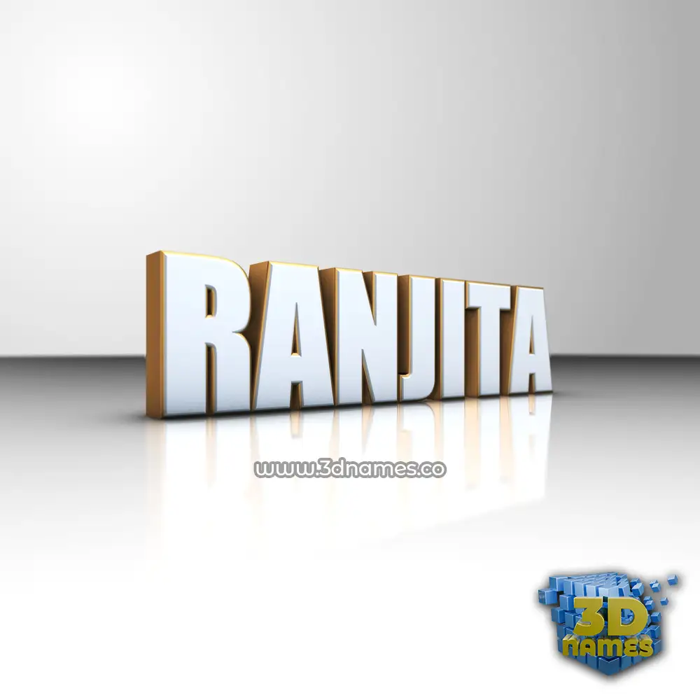 ranjita in White'n'Gold style - 3D name wallpaper