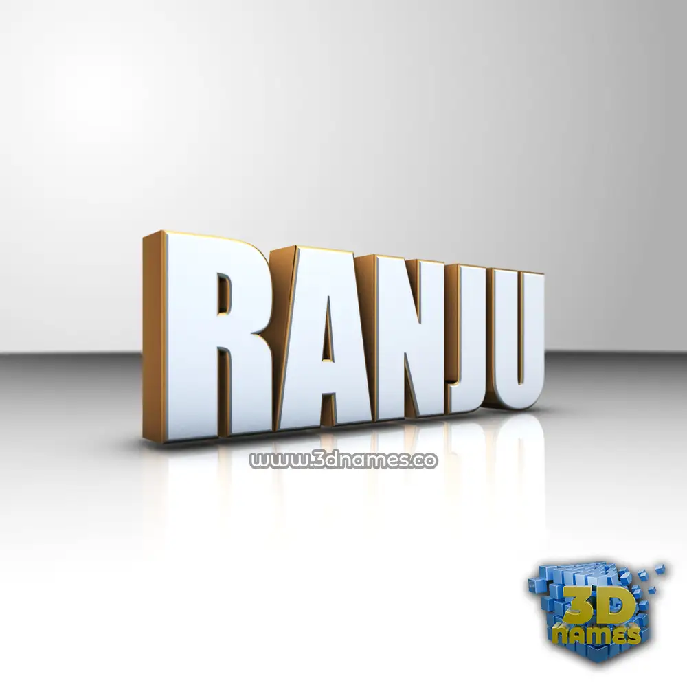 ranju in White'n'Gold style - 3D name wallpaper