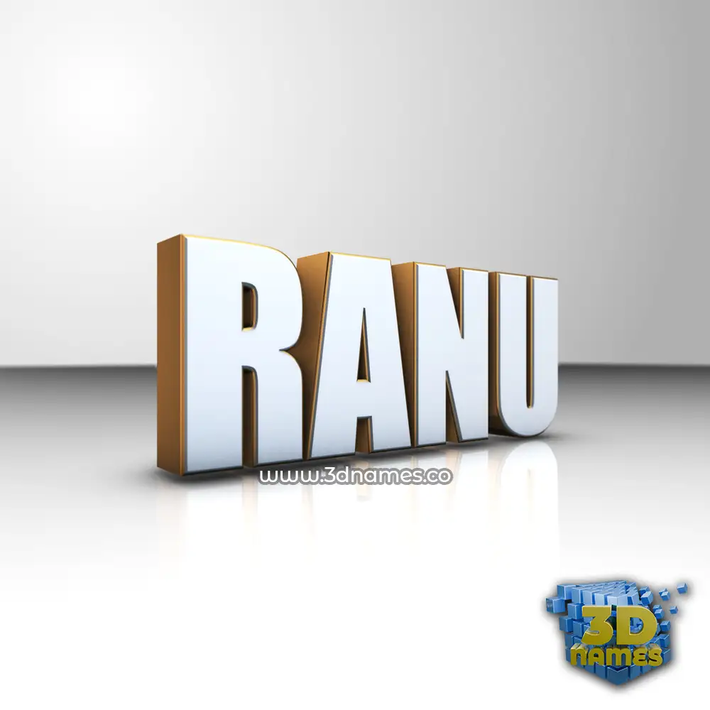 ranu in White'n'Gold style - 3D name wallpaper