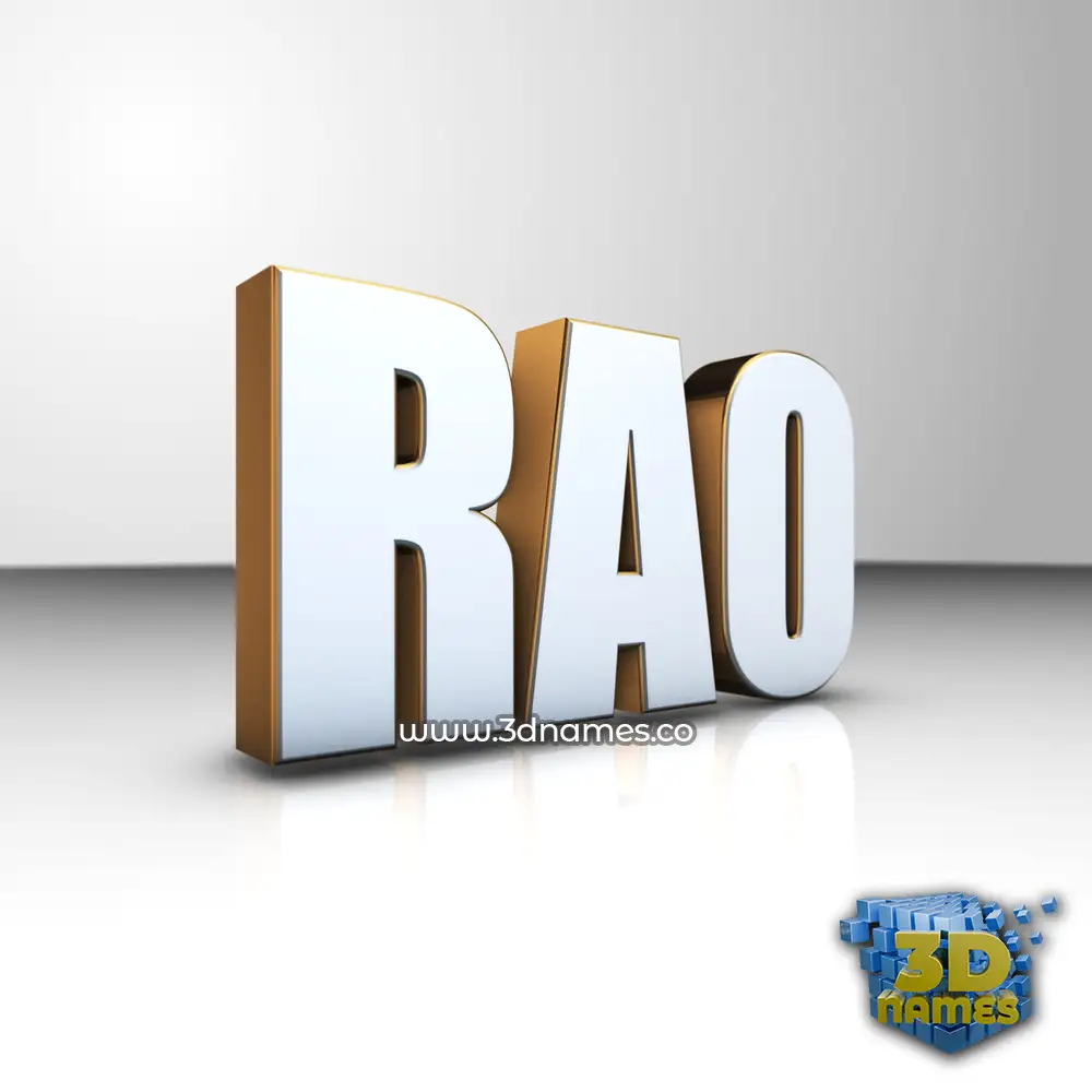 rao in White'n'Gold style - 3D name wallpaper