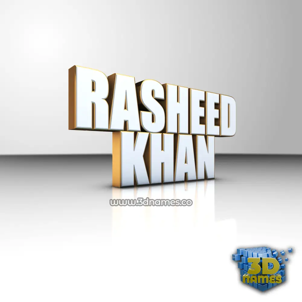 rasheed khan in White'n'Gold style - 3D name wallpaper