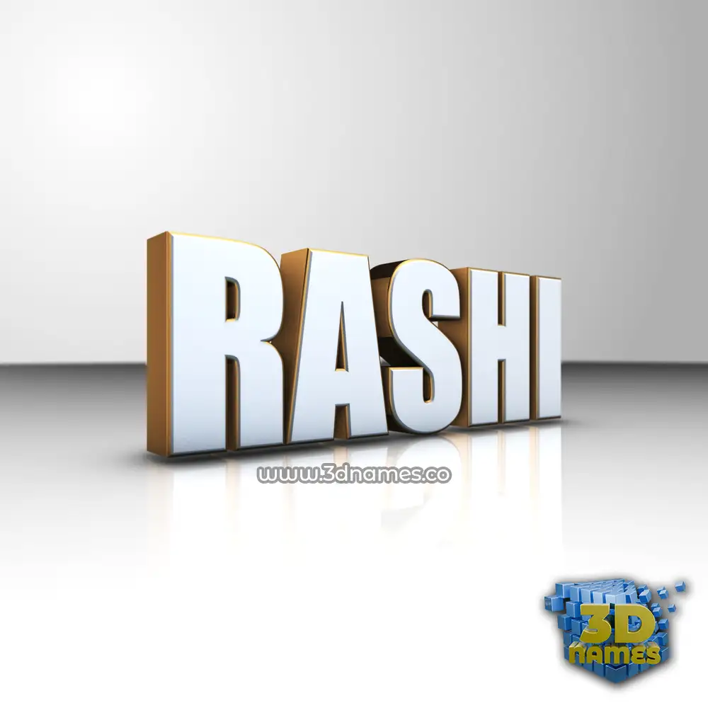 rashi in White'n'Gold style - 3D name wallpaper