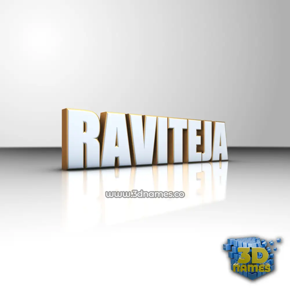 raviteja in White'n'Gold style - 3D name wallpaper
