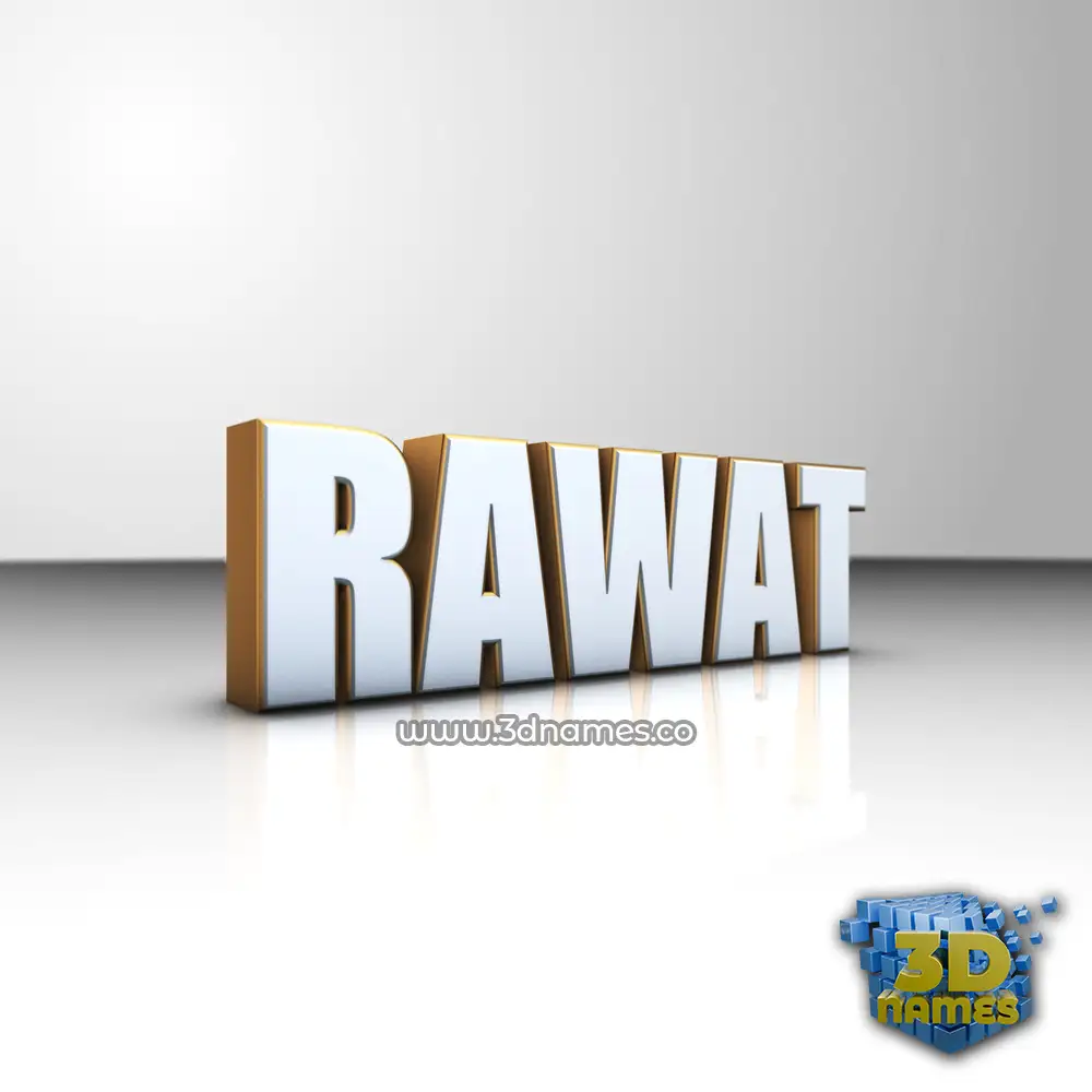 rawat in White'n'Gold style - 3D name wallpaper