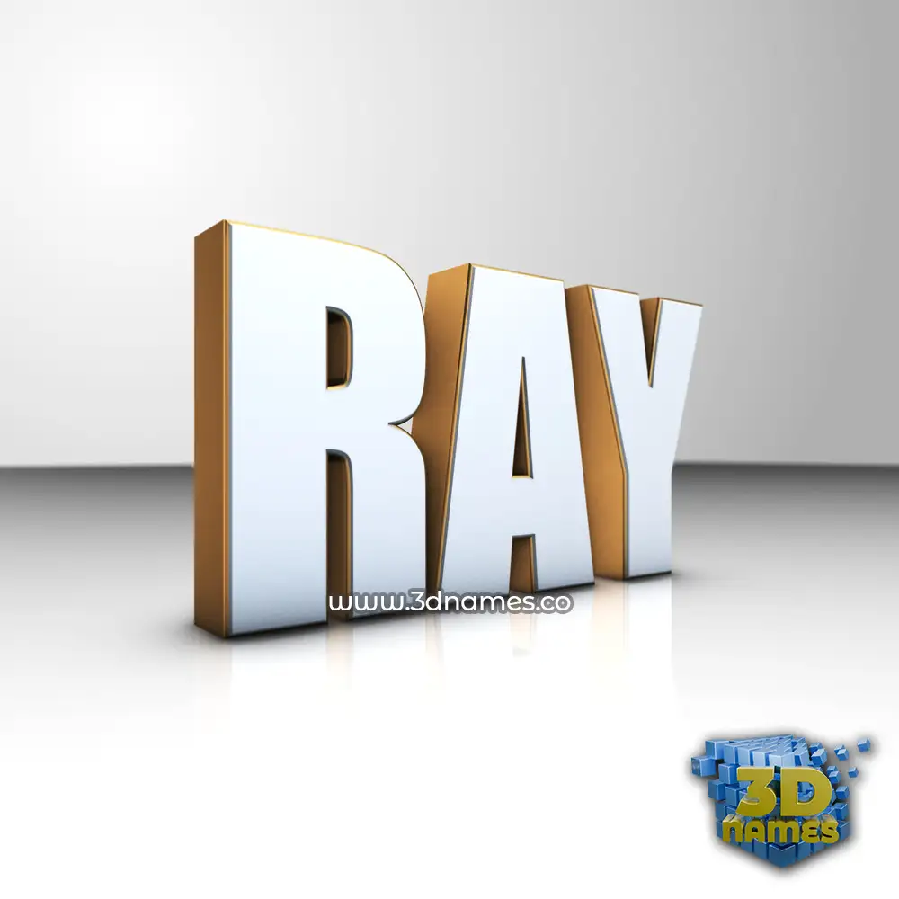 ray in White'n'Gold style - 3D name wallpaper
