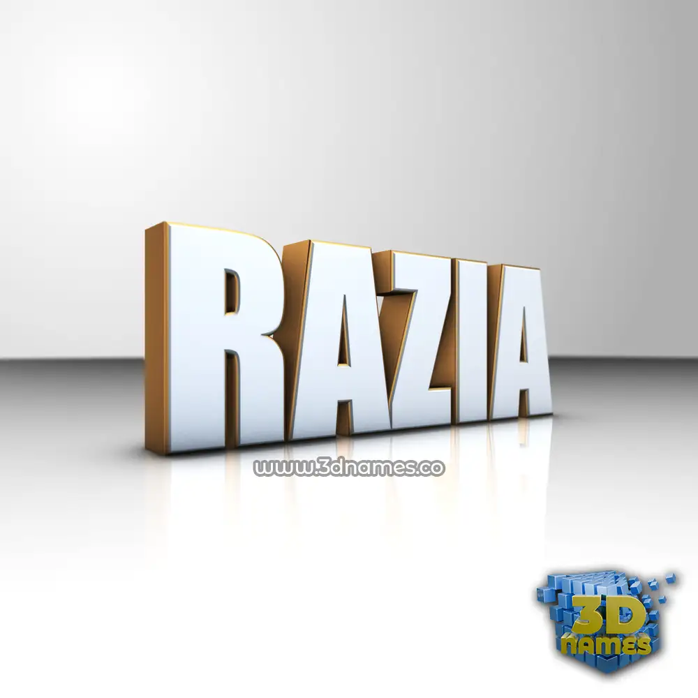 razia in White'n'Gold style - 3D name wallpaper