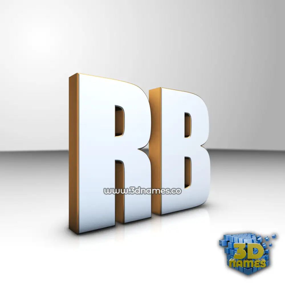 rb in White'n'Gold style - 3D name wallpaper