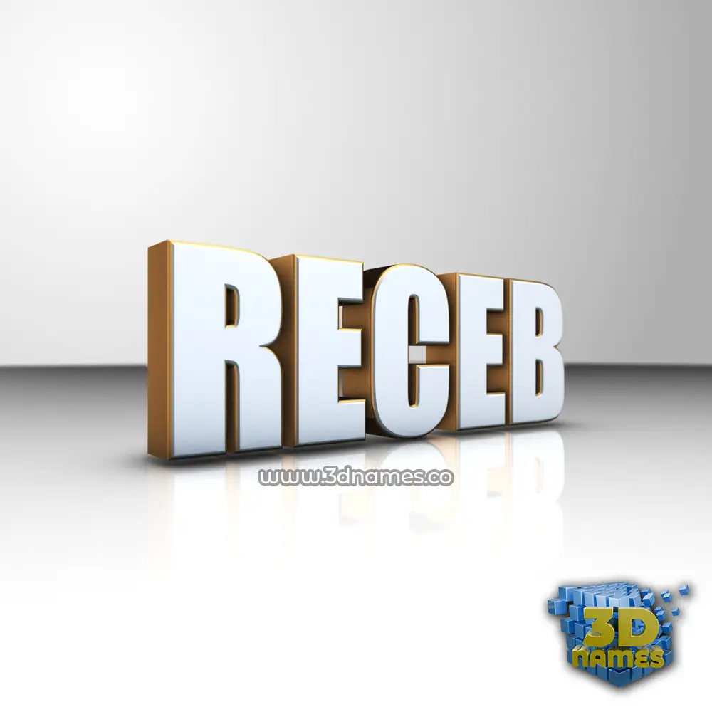 receb in White'n'Gold style - 3D name wallpaper