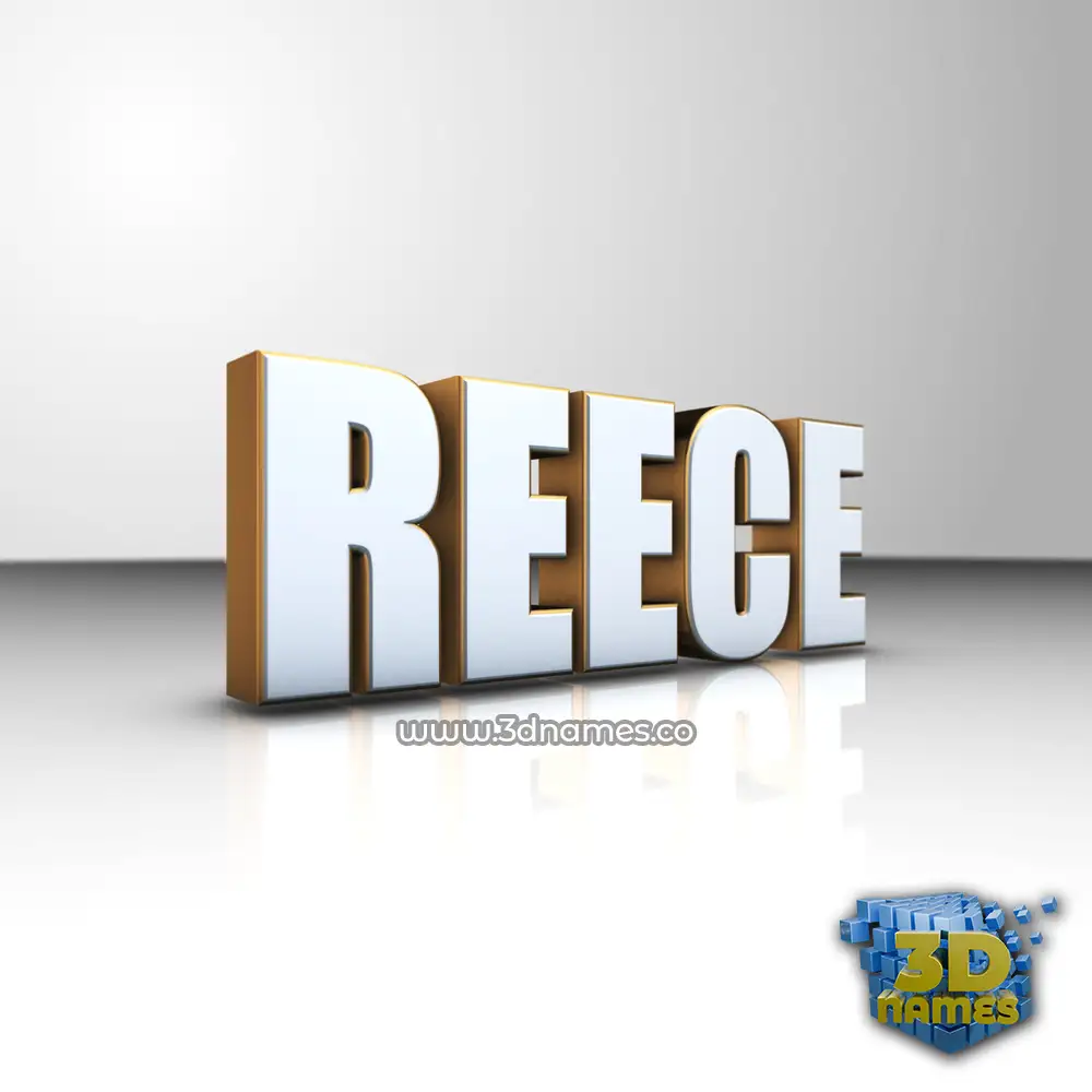 reece in White'n'Gold style - 3D name wallpaper