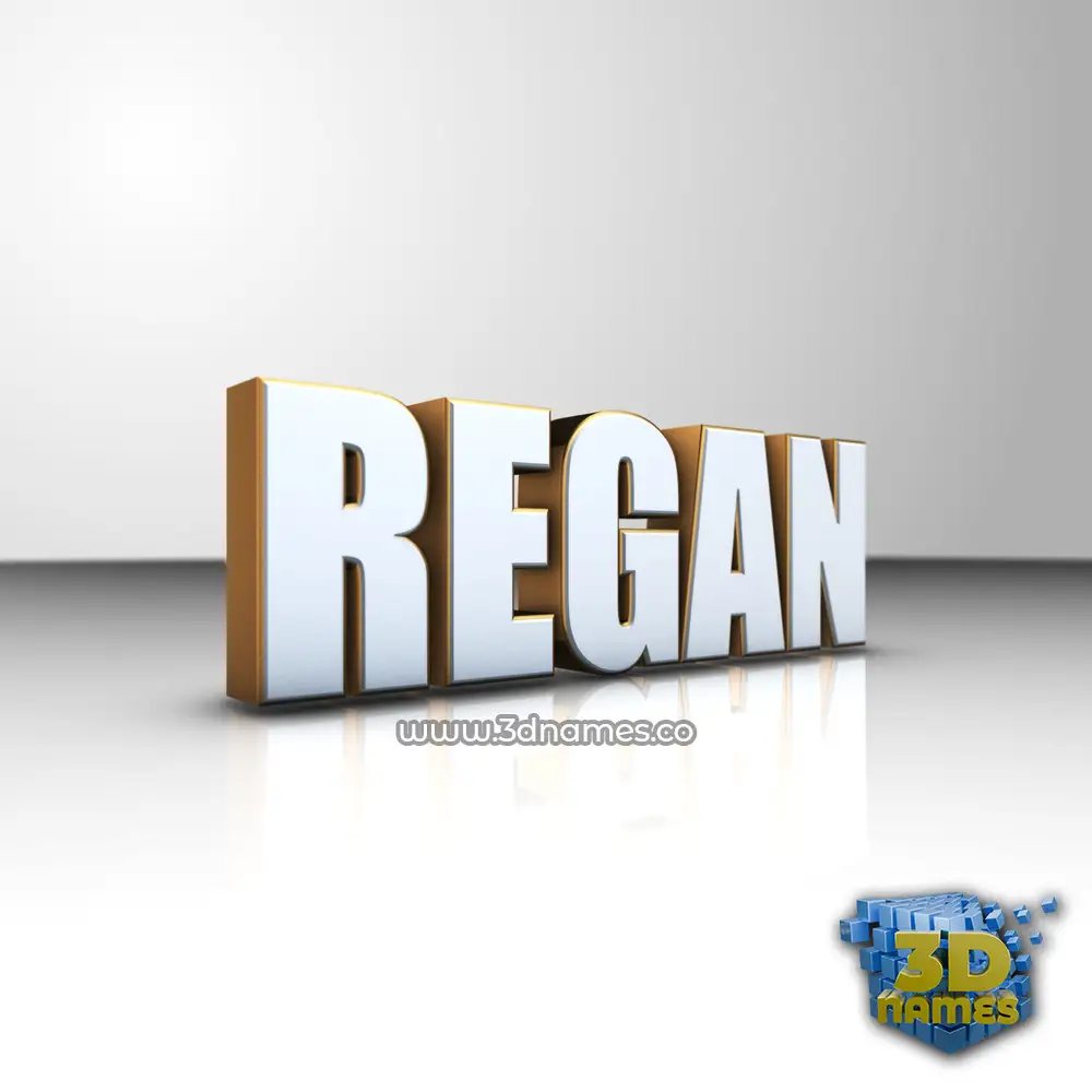 regan in White'n'Gold style - 3D name wallpaper