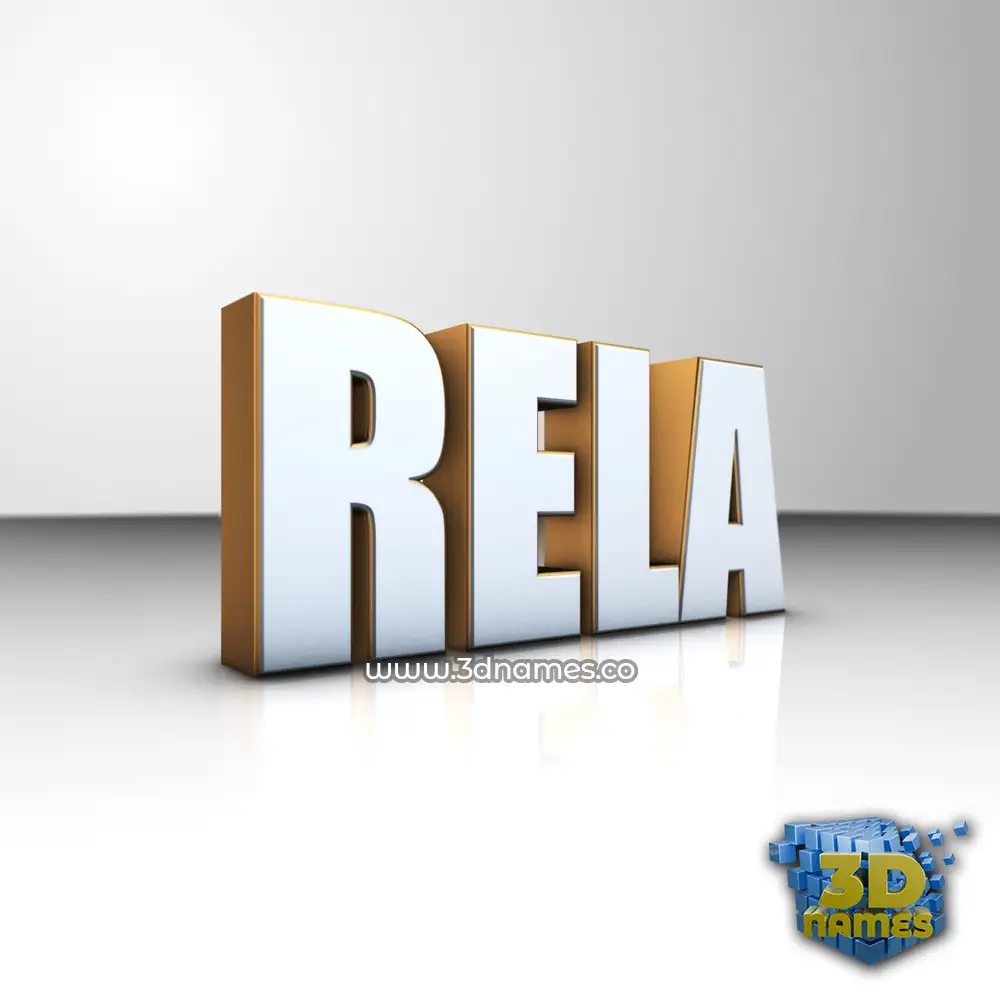 rela in White'n'Gold style - 3D name wallpaper