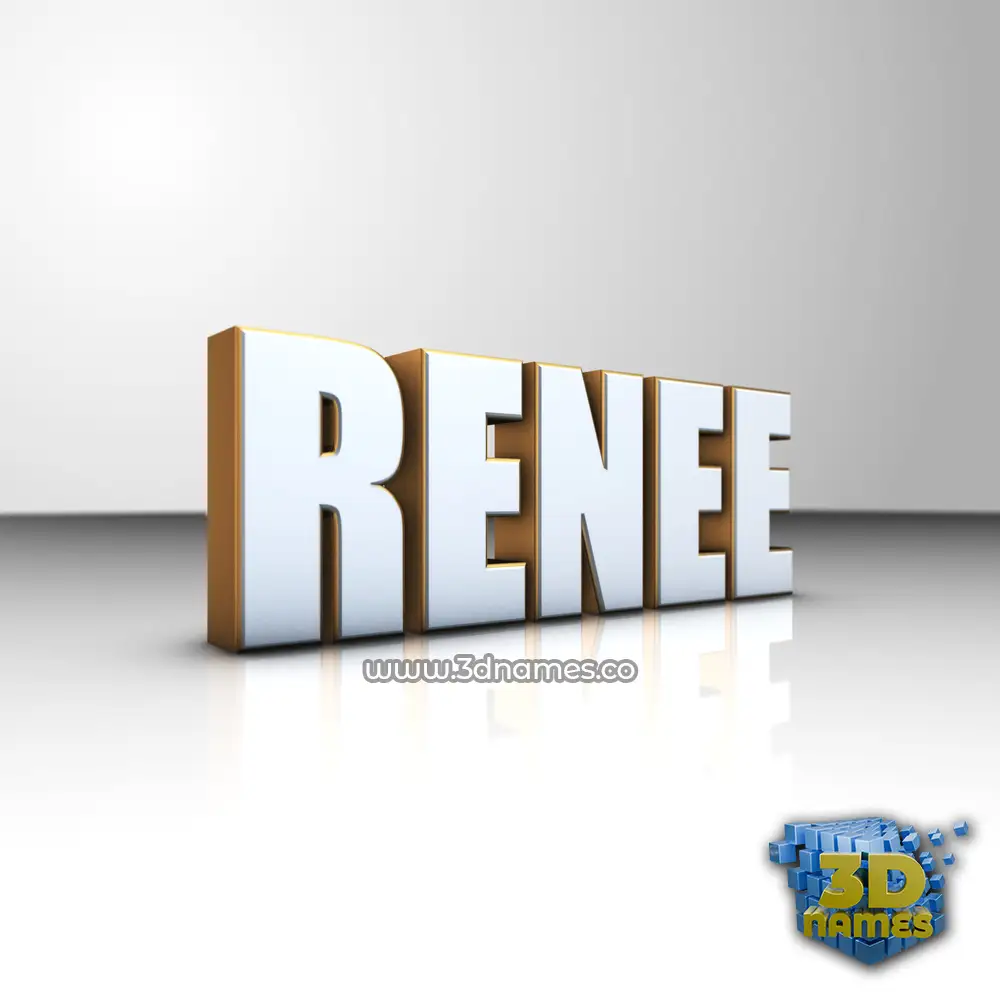 renee in White'n'Gold style - 3D name wallpaper