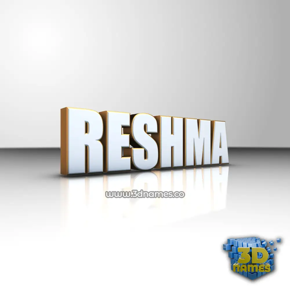reshma in White'n'Gold style - 3D name wallpaper