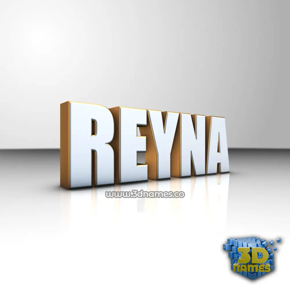 reyna in White'n'Gold style - 3D name wallpaper