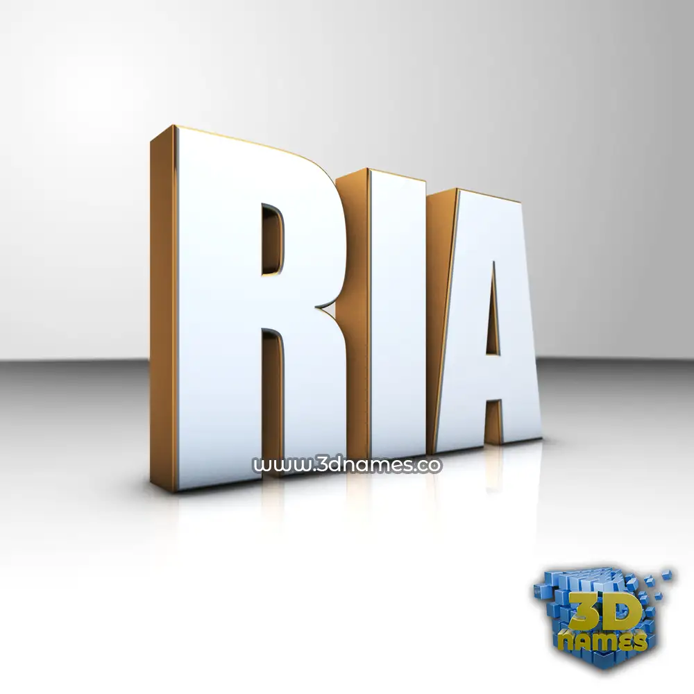 ria in White'n'Gold style - 3D name wallpaper