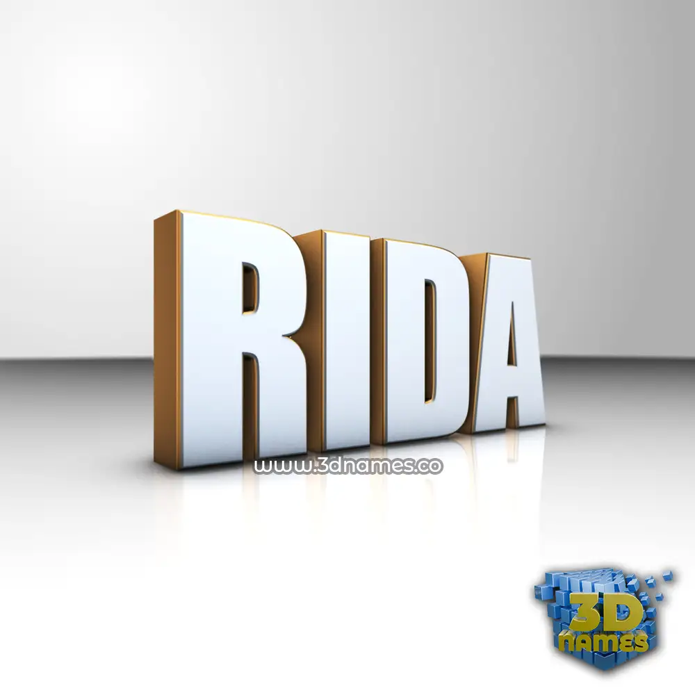 rida in White'n'Gold style - 3D name wallpaper