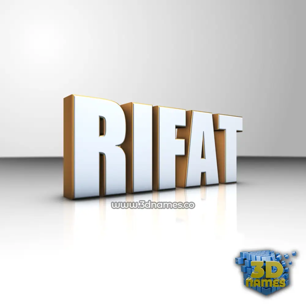 rifat in White'n'Gold style - 3D name wallpaper