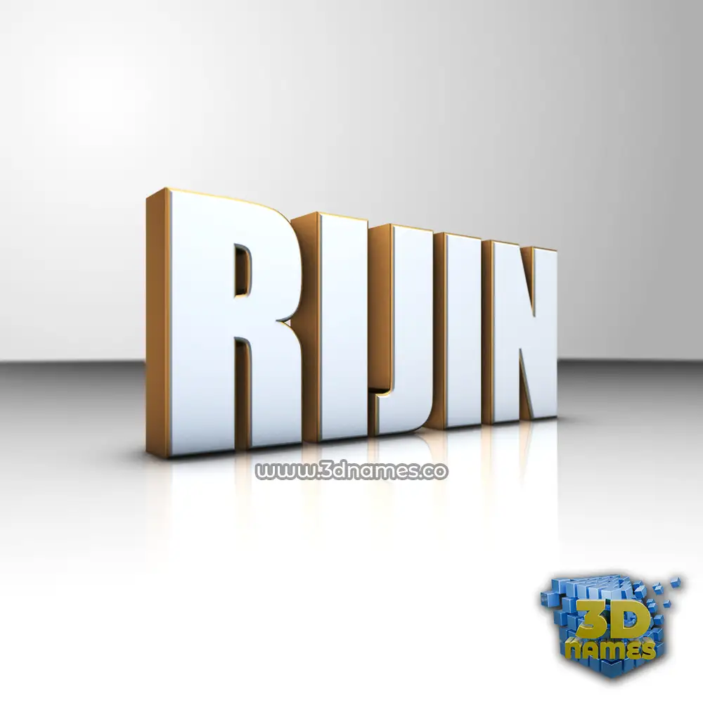 rijin in White'n'Gold style - 3D name wallpaper