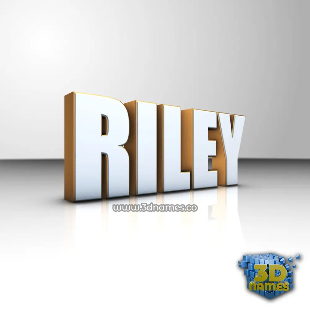 riley in White'n'Gold style - 3D name wallpaper