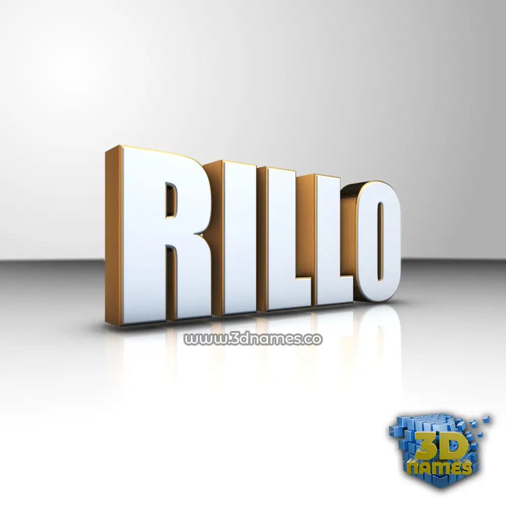 rillo in White'n'Gold style - 3D name wallpaper