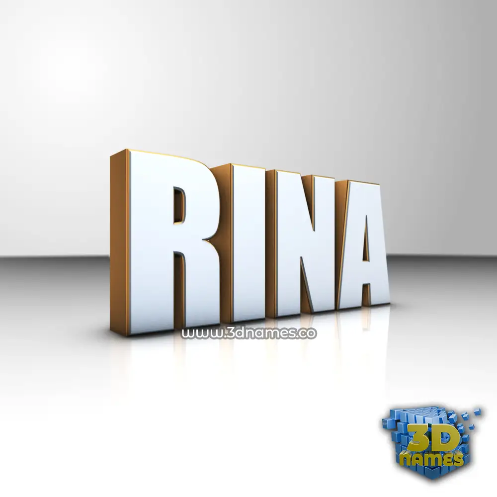 rina in White'n'Gold style - 3D name wallpaper