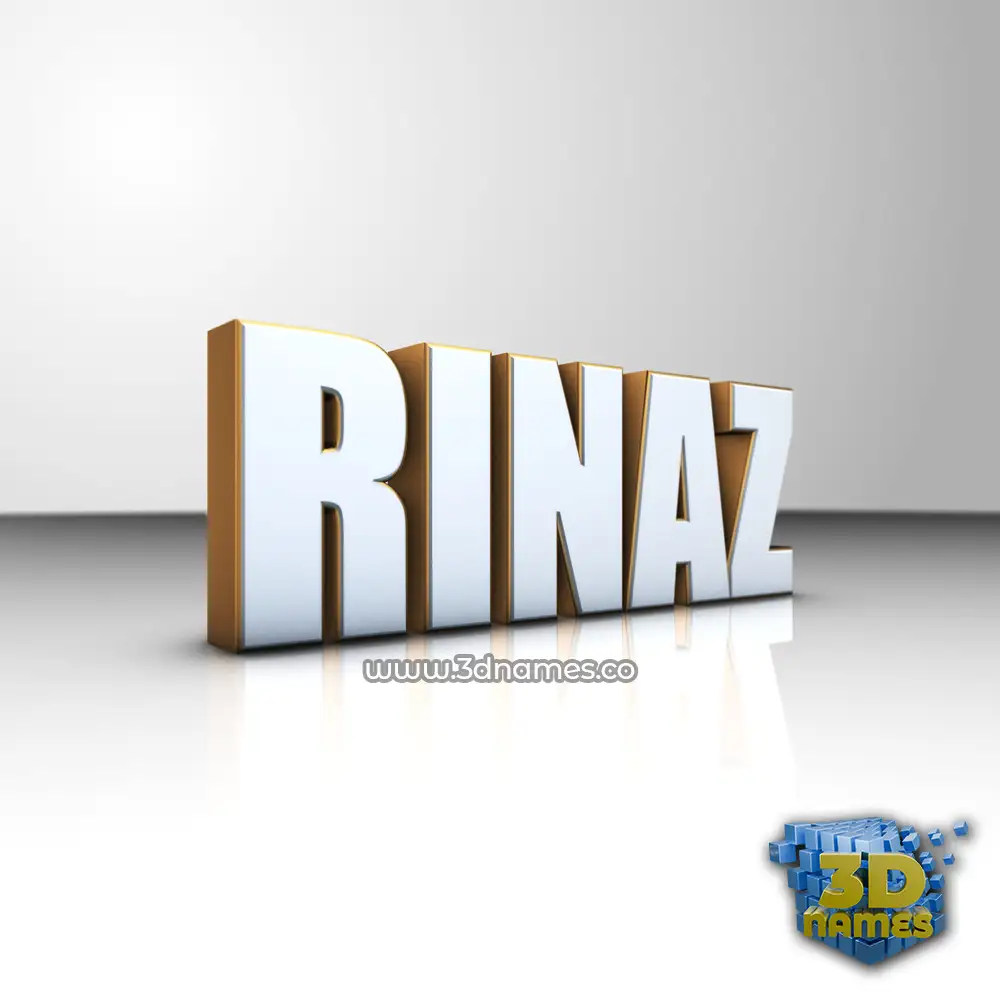 rinaz in White'n'Gold style - 3D name wallpaper