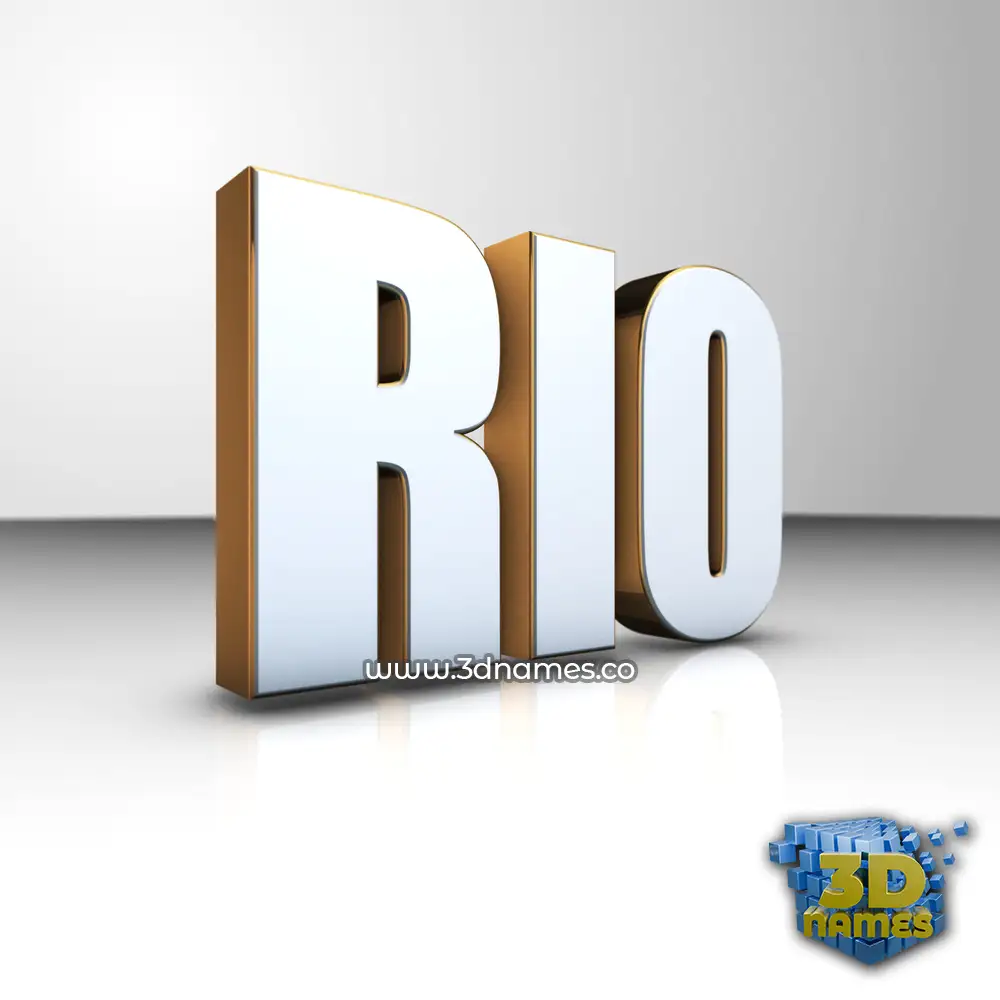 rio in White'n'Gold style - 3D name wallpaper