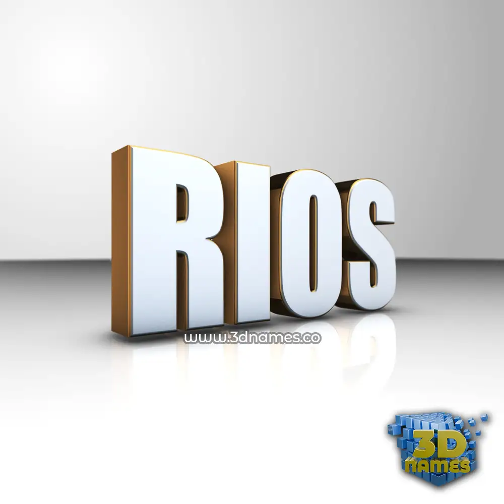 rios in White'n'Gold style - 3D name wallpaper