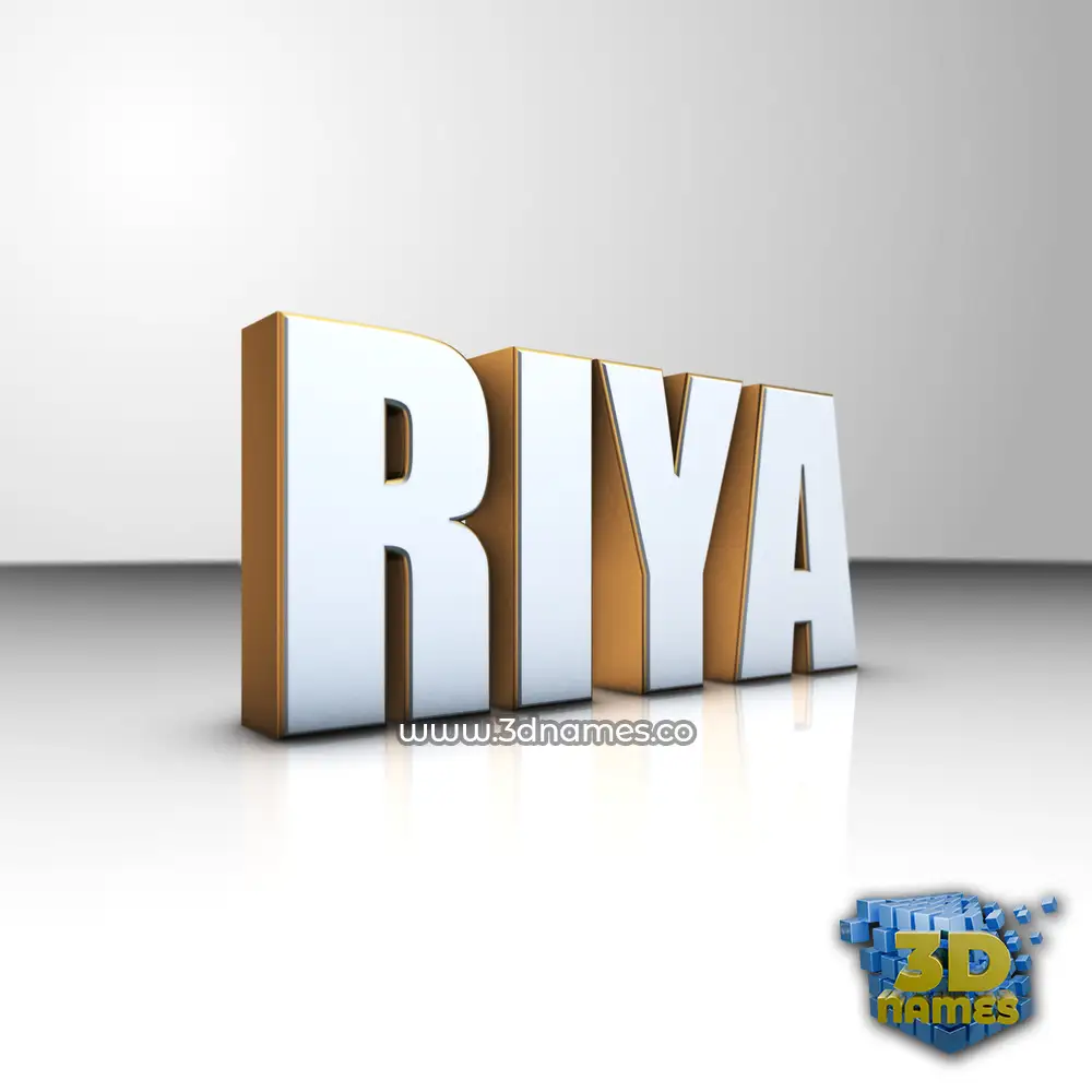 riya in White'n'Gold style - 3D name wallpaper