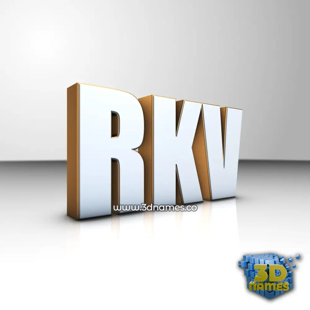 rkv in White'n'Gold style - 3D name wallpaper