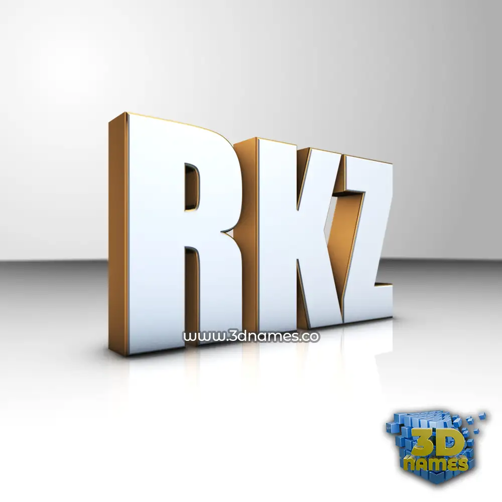 rkz in White'n'Gold style - 3D name wallpaper
